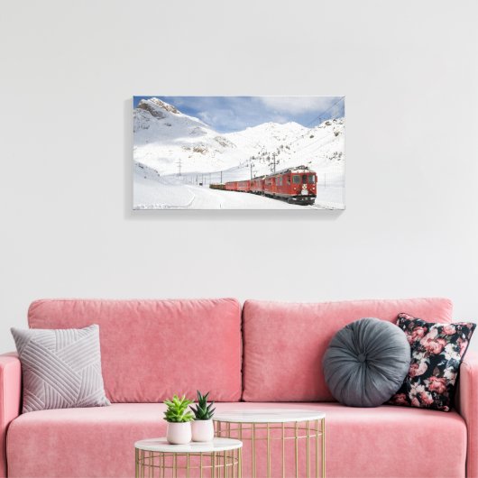 Bernina-spoorlijn Canvas Afdruk (Insitu (Woonkamer))