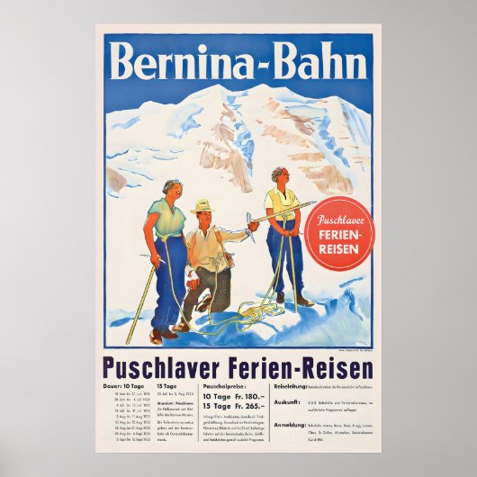 Berninabahn St. Moritz Kanton Graubünden Poster (Voorkant)