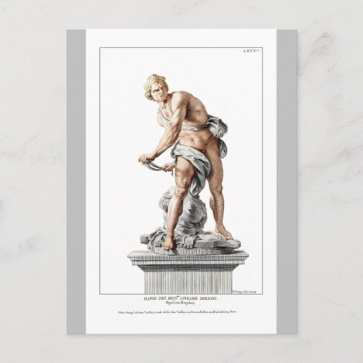 Bernini's David in een gravure van Nicolas Dorigny Briefkaart (Voorkant)