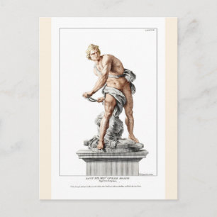 Bernini's David in een gravure van Nicolas Dorigny Briefkaart