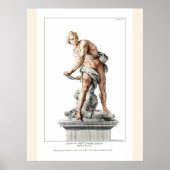 Bernini's David in een gravure van Nicolas Dorigny Poster (Voorkant)