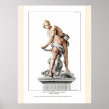 Bernini's David in een gravure van Nicolas Dorigny