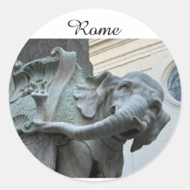 Bernini's Elephant and Obelisk - Rome Italy Ronde Sticker