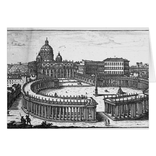 Bernini's oorspronkelijke plan voor het Sint-Peter (Voorkant Horizontaal)