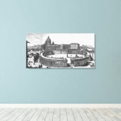 Bernini's oorspronkelijke plan voor het Sint-Peter Canvas Afdruk (Insitu (Houten vloer))