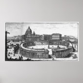 Bernini's oorspronkelijke plan voor het Sint-Peter Poster (Voorkant)