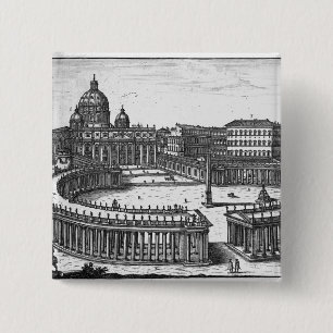Bernini's oorspronkelijke plan voor het Sint-Peter Vierkante Button 5,1 Cm