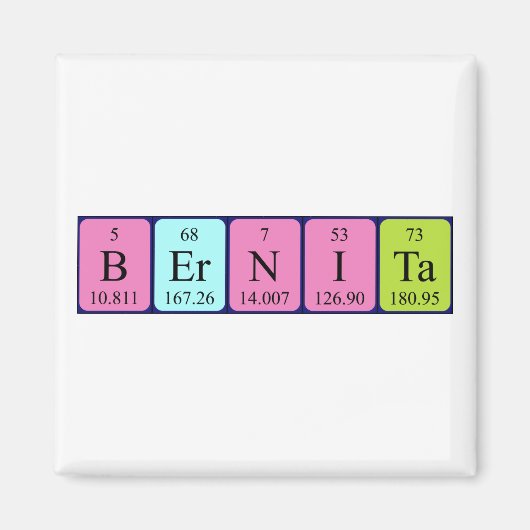 Bernita periodieke table name magnet (Voorkant)