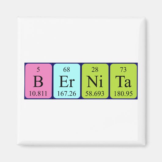 Bernita periodieke table name magnet (Voorkant)