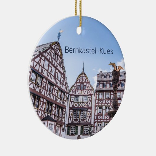 Bernkastel-Kues Historic Facades Germany Souvenir Keramisch Ornament (Rechts)