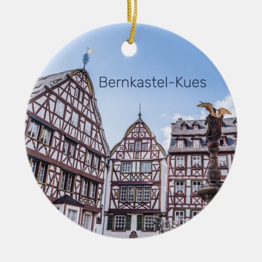 Bernkastel-Kues Historic Facades Germany Souvenir Keramisch Ornament (Voorkant)