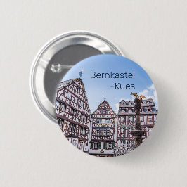 Bernkastel-Kues Historic Facades Germany Souvenir Ronde Button 5,7 Cm