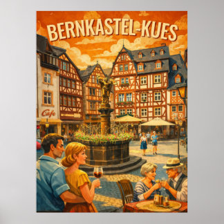 Bernkastel-Kues Reis Kunst Vintage Poster