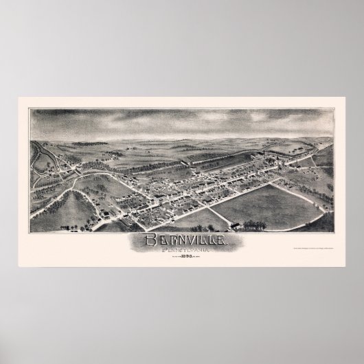 Bernville, PA Panoramic Map - 1898 Poster (Voorkant)