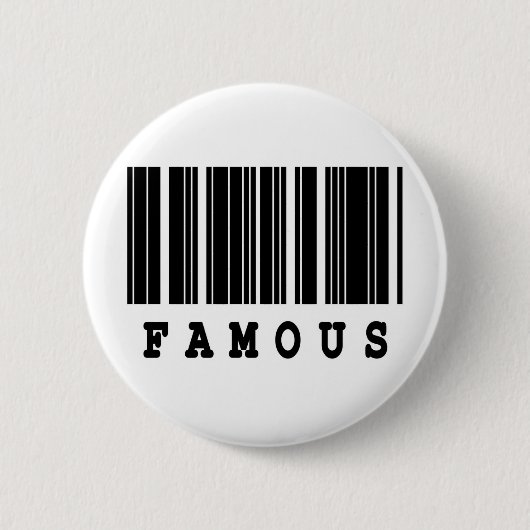beroemd barcode ontwerp ronde button 5,7 cm (Voorkant)