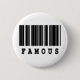 beroemd barcode ontwerp ronde button 5,7 cm