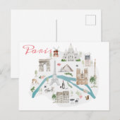 beroemd Briefkaart Landmarks Paris (Voorkant / Achterkant)