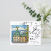 Beroemd Kat Huis, Riga Letland Briefkaart (Staand voorkant)