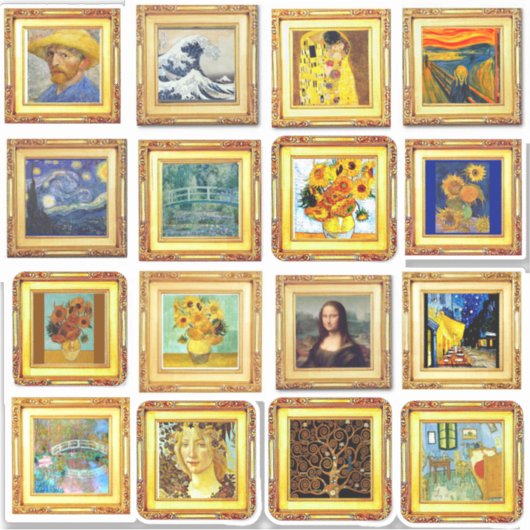 Beroemd kunstwerk sticker (Voorkant)