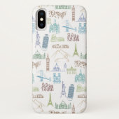beroemd Landmarks Pattern Case-Mate iPhone Case (Achterkant)
