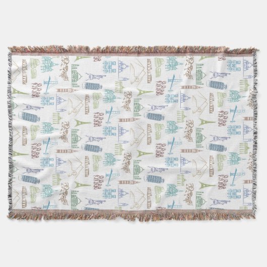 beroemd Landmarks Pattern Deken (Voorkant)