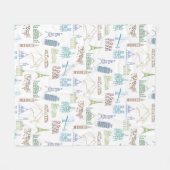 beroemd Landmarks Pattern Fleece Deken (Voorkant (Horizontaal))