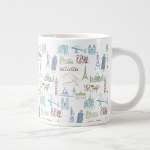 beroemd Landmarks Pattern Grote Koffiekop