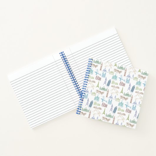 beroemd Landmarks Pattern Notitieboek (Binnen)