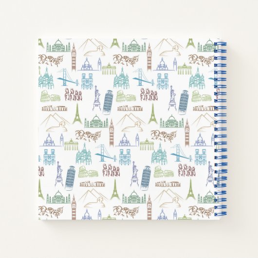 beroemd Landmarks Pattern Notitieboek (Achterkant)
