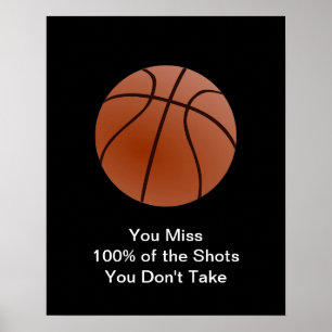 beroemd Motivatie Citaat Basketball Poster