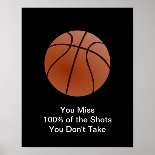 beroemd Motivatie Citaat Basketball Poster (Voorkant)