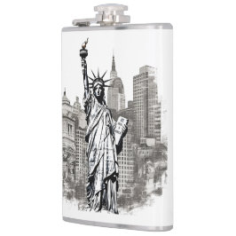 Beroemd oriëntatiepunt ontwerp heupfles