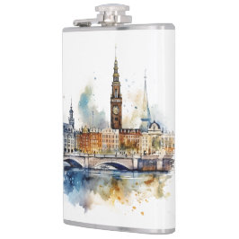 Beroemd oriëntatiepunt ontwerp heupfles