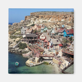 beroemd Popeye-dorp met kleurrijke huizen, Malta Magneet
