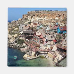 beroemd Popeye-dorp met kleurrijke huizen, Malta Magneet