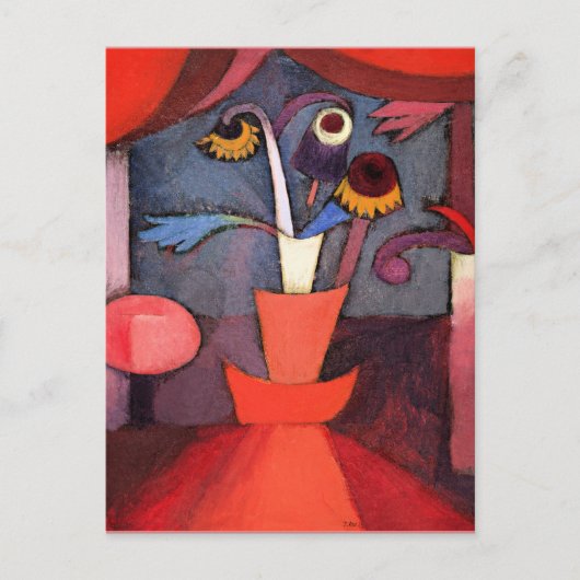 Beroemd schilderij van Paul Klee, Herfstbloem,  Feestdagenkaart (Voorkant)