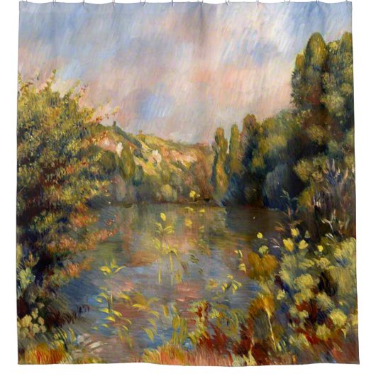 Beroemd schilderij van Renoir, Meeroever Douchegordijn (Voorkant)