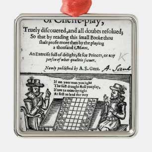 beroemd spel Chess, 1614 Metalen Ornament