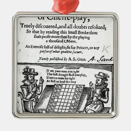 beroemd spel Chess, 1614 Metalen Ornament (Voorkant)