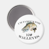 beroemd voor 10 LB-walleyes Gepersonaliseerd Magneet (Voorkant / Achterkant)