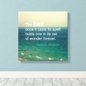 BEROEMD ZEE QUOTE JACQUES COUSTEAU FOTO KUNST CANVAS AFDRUK (Insitu (Houten vloer))