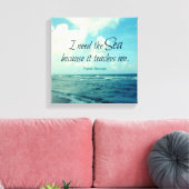 BEROEMD ZEE QUOTE PABLO NERUDA FOTO KUNST CANVAS AFDRUK (Insitu (Woonkamer))