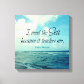 BEROEMD ZEE QUOTE PABLO NERUDA FOTO KUNST CANVAS AFDRUK (Voorkant)