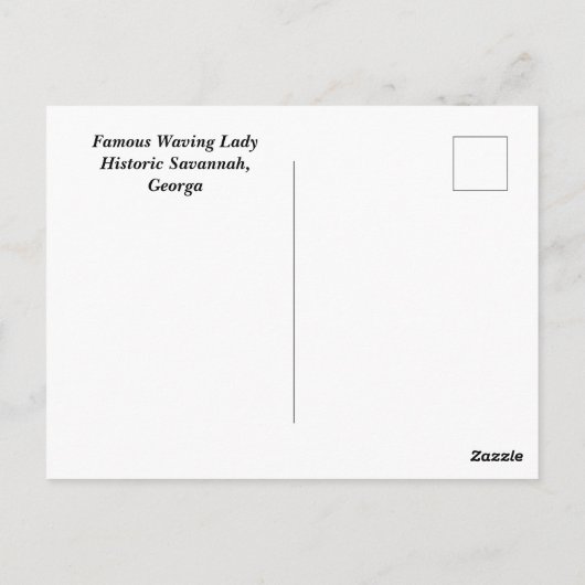 beroemd zwendelmeisje in Savannah, Georgia Briefkaart (Achterkant)