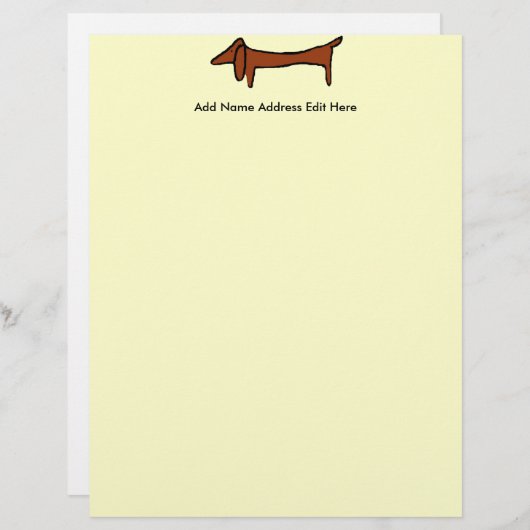 beroemde Abstracte Dachshund, Briefhoofd Sjabloon (Voorkant / Achterkant)