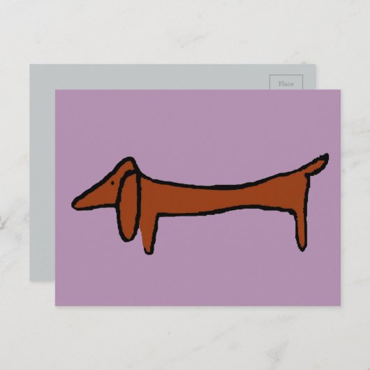 beroemde Abstracte Dachshund Briefkaart (Voorkant / Achterkant)