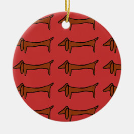 beroemde Abstracte Dachshund Keramisch Ornament