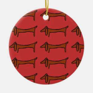 beroemde Abstracte Dachshund Keramisch Ornament