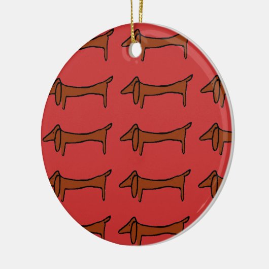 beroemde Abstracte Dachshund Keramisch Ornament (Links)