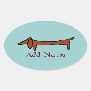 beroemde Abstracte Dachshund Ovale Sticker